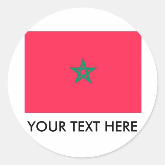 Marokkaanse vlag ronde sticker (Voorkant)