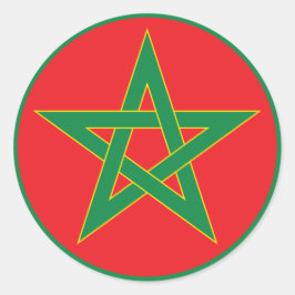 Marokkaanse Vlag Ronde Sticker. Sticker