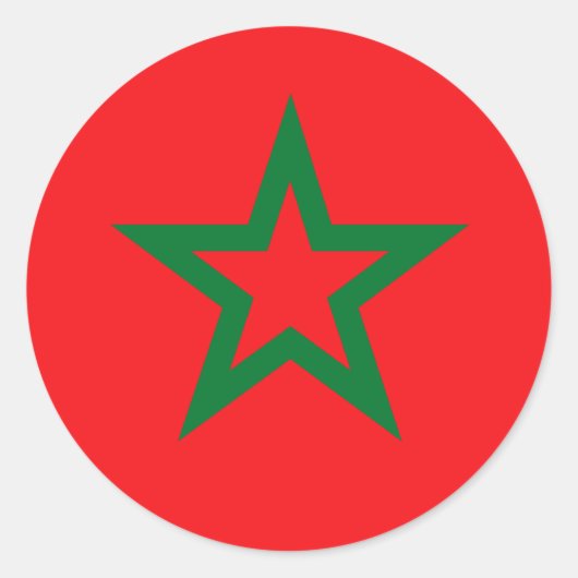 Marokkaanse vlag T-shirts en geschenken Ronde Sticker (Voorkant)