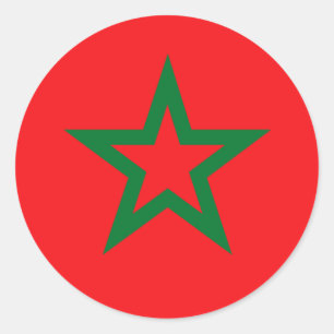 Marokkaanse vlag T-shirts en geschenken Ronde Sticker
