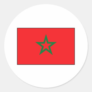 Marokkaanse vlag T-shirts en geschenken Ronde Sticker
