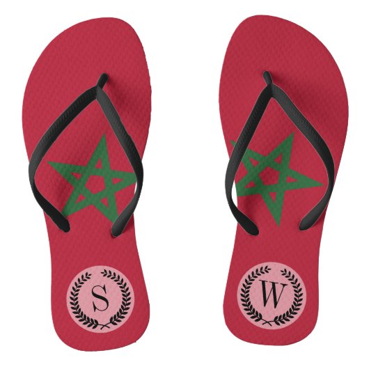 Marokkaanse vlag teenslippers (Voetbed)