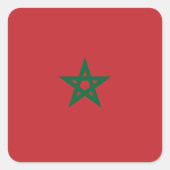 Marokkaanse vlag vierkante sticker (Voorkant)