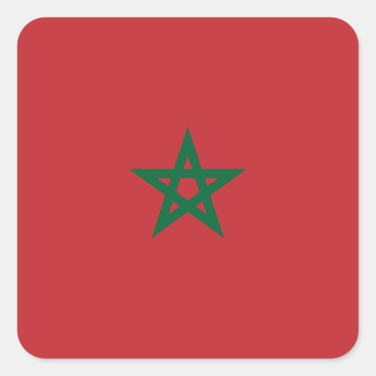 Marokkaanse vlag vierkante sticker (Voorkant)
