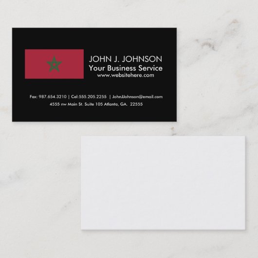 Marokkaanse vlag visitekaartje (Voorkant / Achterkant)