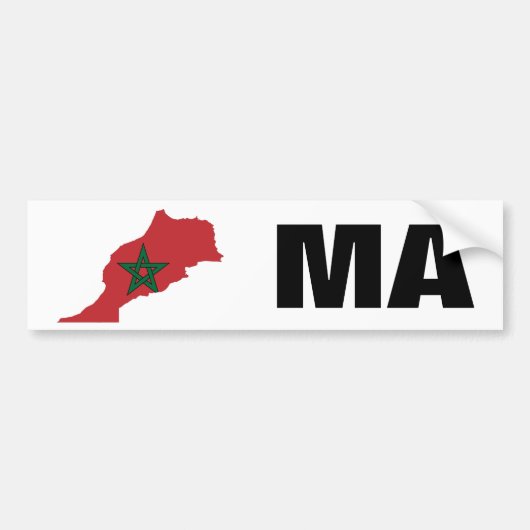 Marokkaanse vlaggenkaart bumpersticker (Voorkant)