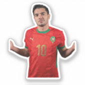 Marokkaanse Voetbalspeler Stickers (Voorkant)