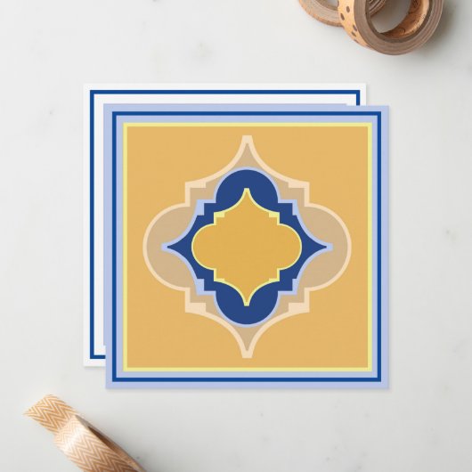 Marokkaanse vormen Flat Note Kaart Notitiekaartje (Voorkant / Achterkant in situ)