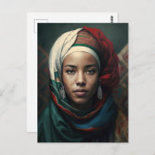 Marokkaanse vrouw briefkaart (Voorkant / Achterkant)