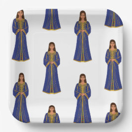 Marokkaanse vrouw in Caftan Papieren Bordje