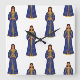 Marokkaanse vrouw in Caftan Vierkante Klok