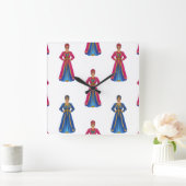 Marokkaanse vrouw in Traditional Degmentary Motif Vierkante Klok (Huis)