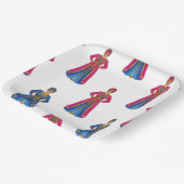 Marokkaanse vrouw in traditioneel kledingpatroon papieren bordje (Gebogen)