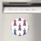 Marokkaanse vrouw in traditioneel kleedpatroon magneet (Insitu (Vaatwasser))