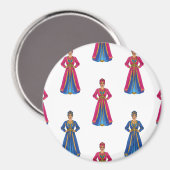 Marokkaanse vrouw in traditioneel kleedpatroon magneet (Voorkant / Achterkant)