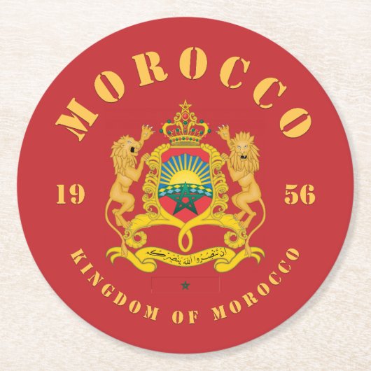 Marokkaanse wapenstilstand ronde kartonnen onderzetter (Voorkant)