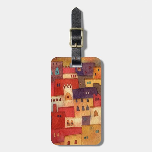 Marokkaanse Waterverf Bagagelabel (Voorkant verticaal)