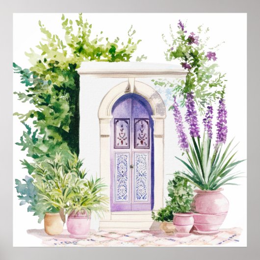 Marokkaanse Waterverf Boho Poster (Voorkant)