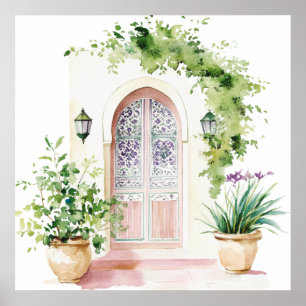 Marokkaanse Waterverf Boho Poster