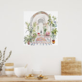 Marokkaanse Waterverf Boho Poster (Keuken)