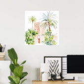 Marokkaanse Waterverf Boho Poster (Thuiskantoor)