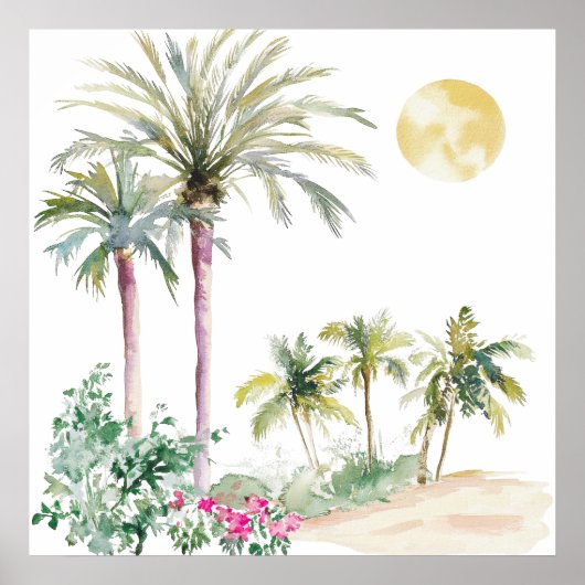 Marokkaanse Waterverf Boho Poster (Voorkant)