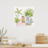 Marokkaanse Waterverf Boho Poster (Keuken)