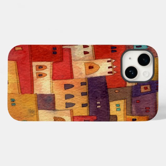 Marokkaanse Waterverf Case-Mate iPhone Case (Achterkant (horizontaal))