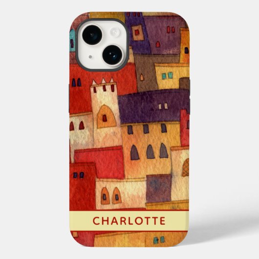 Marokkaanse Waterverf gepersonaliseerd Case-Mate iPhone Case (Achterkant)