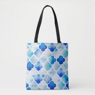 Marokkaanse Waterverf: Hand getekend naadloos Tote Bag