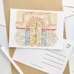 Marokkaanse Waterverf voor mobiele deuren Briefkaa Uitnodiging Briefkaart<br><div class="desc">Een prachtig geschilderd waterverf briefkaart met moskeedeuren in Marokko.</div>