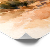 Marokkaanse woestijn Kasbah aquarel Poster (Hoek)