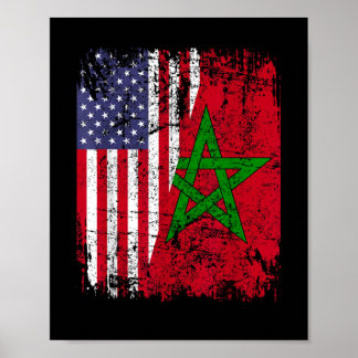 MAROKKAANSE WORTELS | Halve Amerikaanse Vlag | MAR Poster