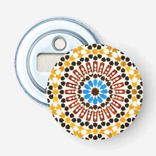 Marokkaanse Zellige Harmonie  Button Flesopener (Voorkant)