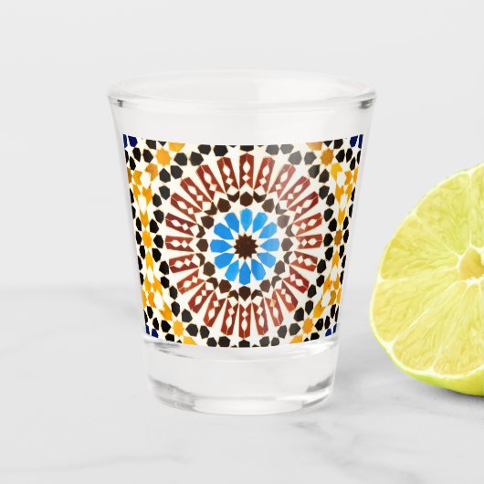 Marokkaanse Zellige Harmonie Shot Glas (Voorkant)