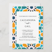 Marokkaanse Zellij bruiloft uitnodiging (Voorkant)