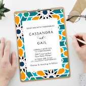 Marokkaanse Zellij-huwelijksuitnodiging Kaart