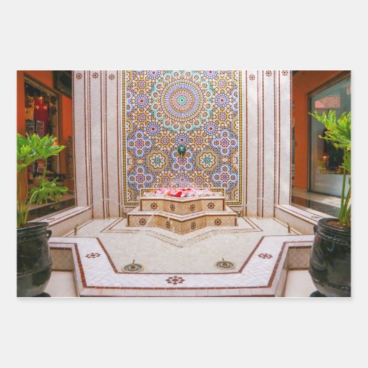 marokkaanse zellij , mozaïekhoudende tegels inpakpapier vel (Voorkant 2)