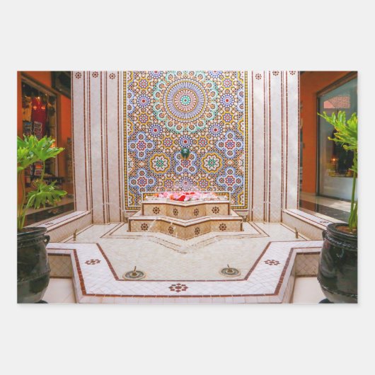 marokkaanse zellij , mozaïekhoudende tegels inpakpapier vel (Voorkant)