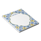 Marokkaanse Zellij Patroon Blauw & Geel Notitieblok (Schuin)