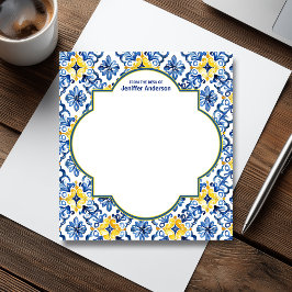 Marokkaanse Zellij Patroon Blauw & Geel Notitieblok