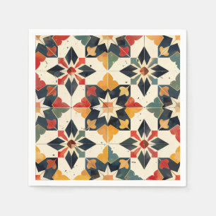 Marokkaanse Zellij Rood Geel en Groen Servet