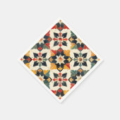 Marokkaanse Zellij Rood Geel en Groen Servet (Hoek)
