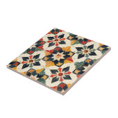 Marokkaanse Zellij Rood Geel en Groen Tegeltje (Zijkant)