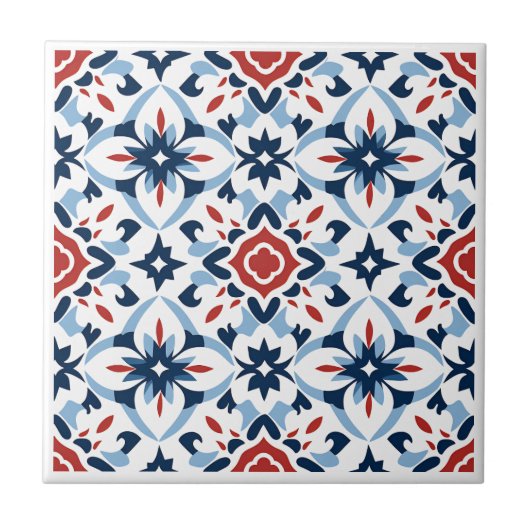 Marokkaanse Zellij stijl keramische tegels Tegeltje (Voorkant)