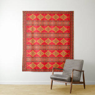 Marokkaanse zonsopgang: geometrische Boho-eleganti Wandkleed