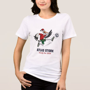 Marokko 2026 Atlas Ooievaar Voetbal Mascotte – Leu Tri-Blend Shirt