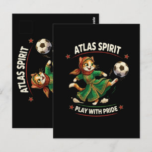 Marokko 2026 Voetbal Kat - Atlas Spirit Cultureel Briefkaart