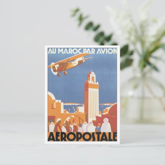  Marokko Aeropostale Mosque Briefkaart (Staand voorkant)