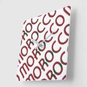 Marokko Afrika Marokkaanse vlag Typografie Vierkante Klok (Hoek)